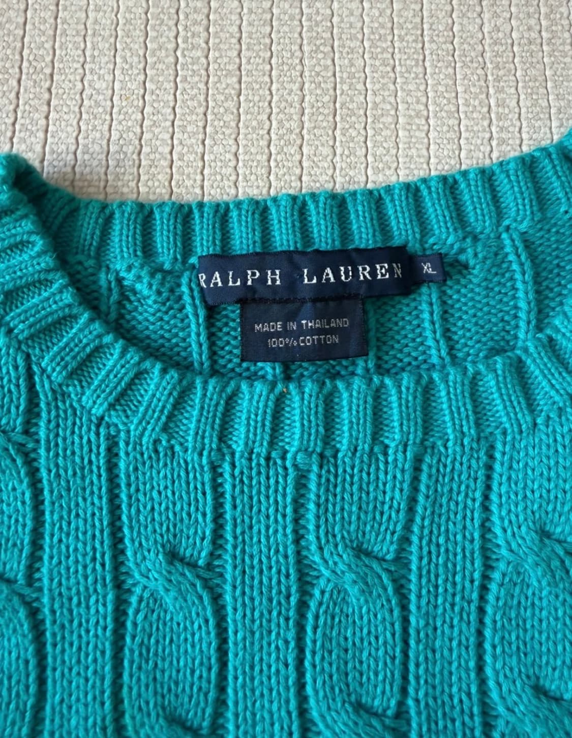 폴로 케이블 니트 에메랄드 XL 상품이미지2