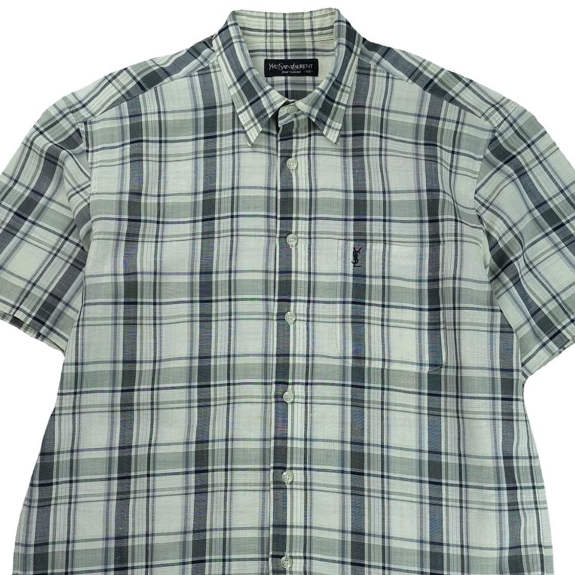 [입생로랑] 로고 자수 빈티지 체크 반팔 셔츠 P01629 상품이미지4