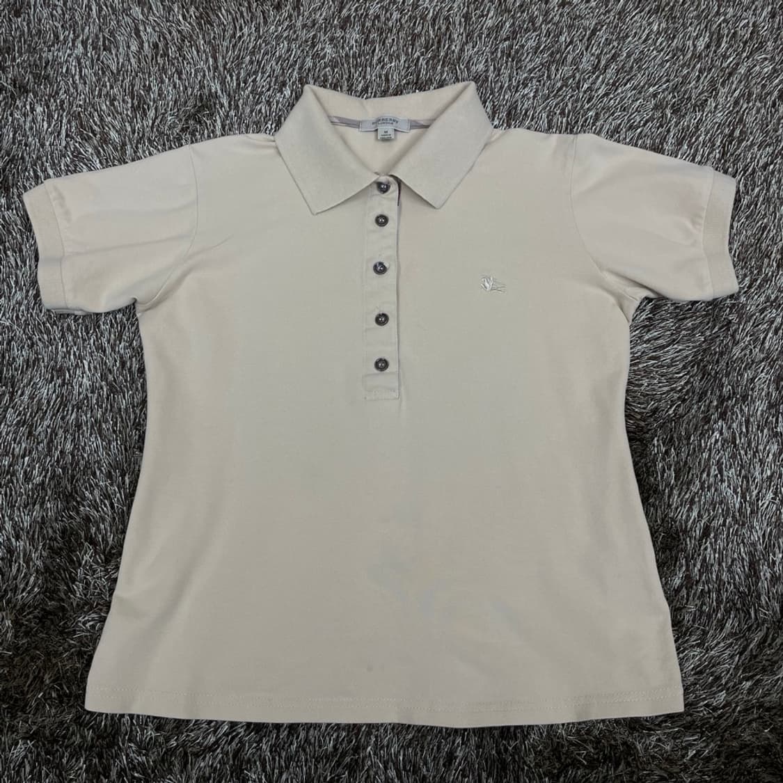 버버리 Burberry 체크 트리밍 반팔 카라티 M 상품이미지7