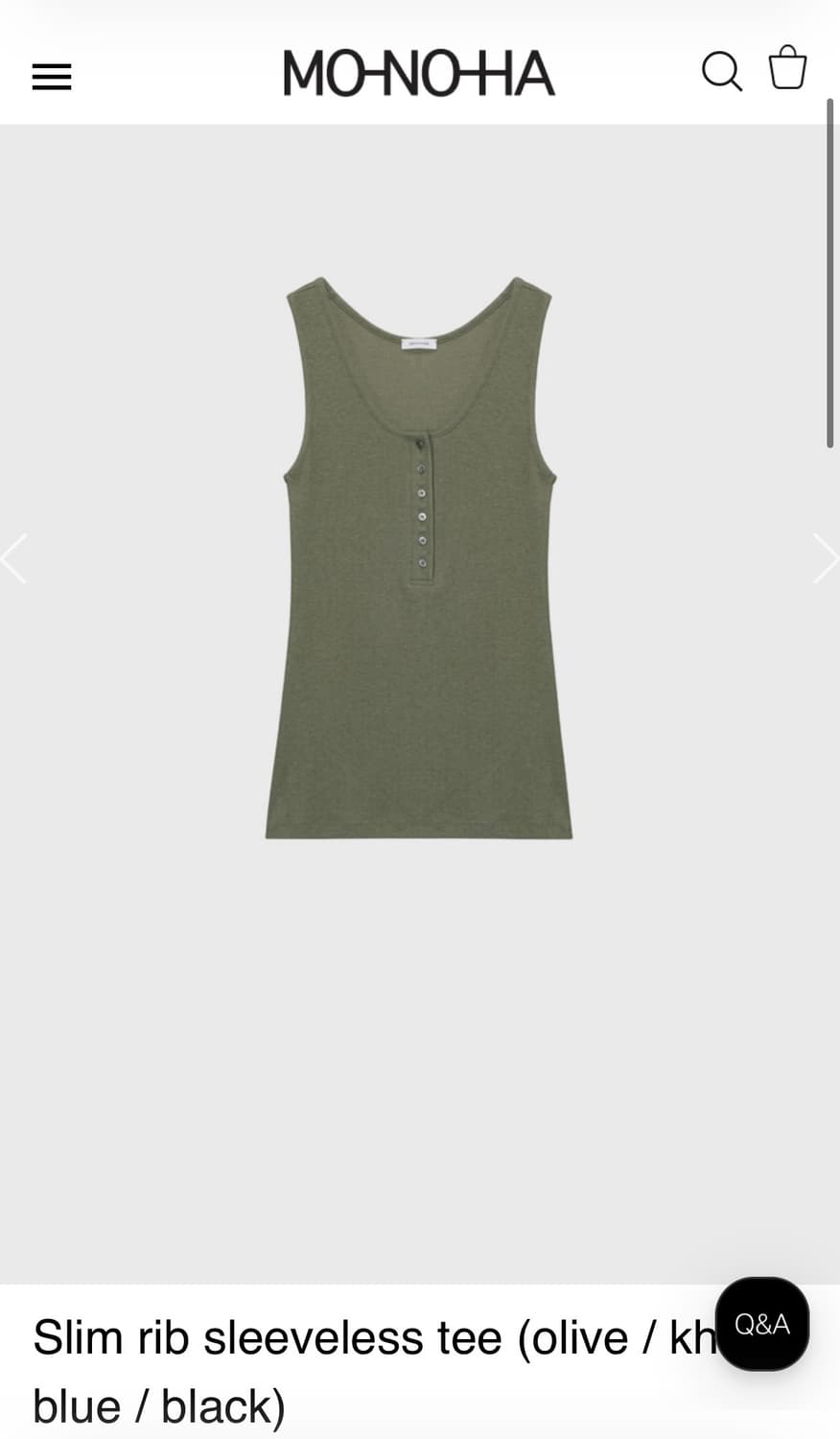 monoha 모노하 slim rib 티/슬리브리스 세트 판매 상품이미지2