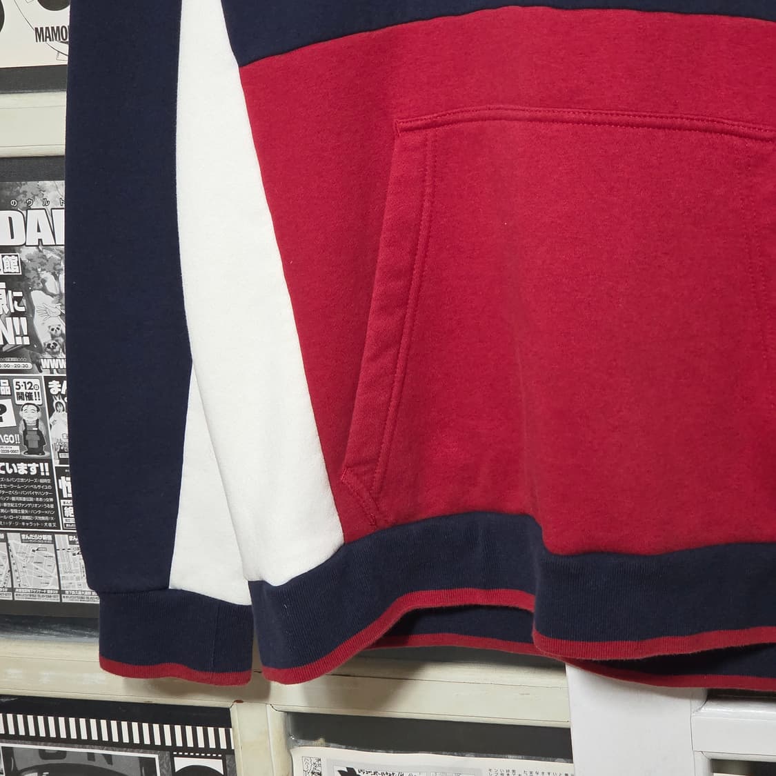 나이키 네이비 레드 배색 후드티 상품이미지4