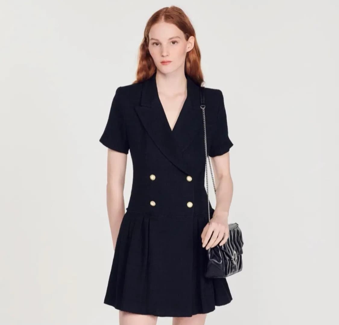 산드로 트위드 플리츠 원피스 38사이즈 상품이미지2