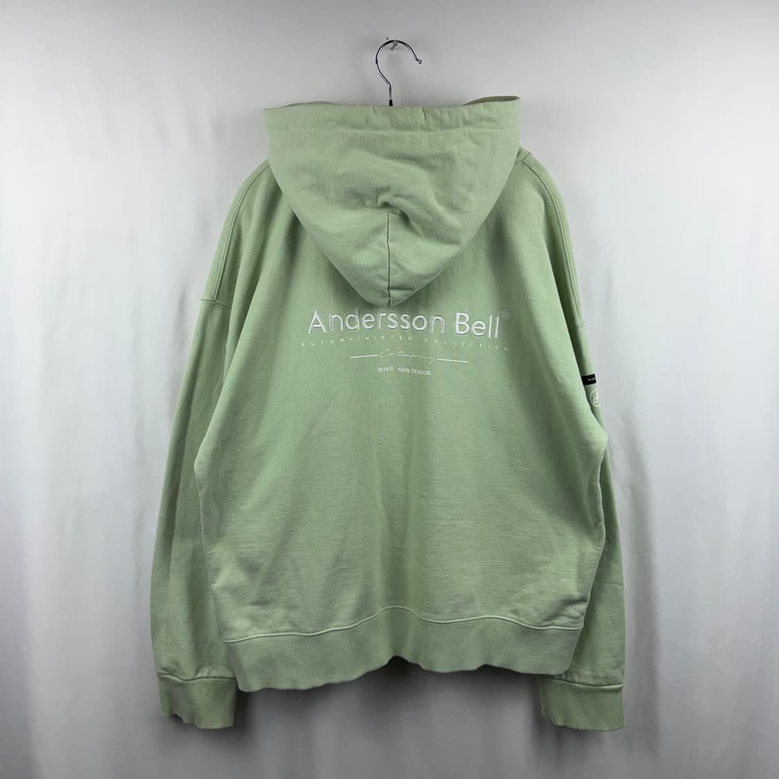 (L) 앤더슨벨 헤비웨이트 스펠아웃 후드 티 민트그린 상품이미지6