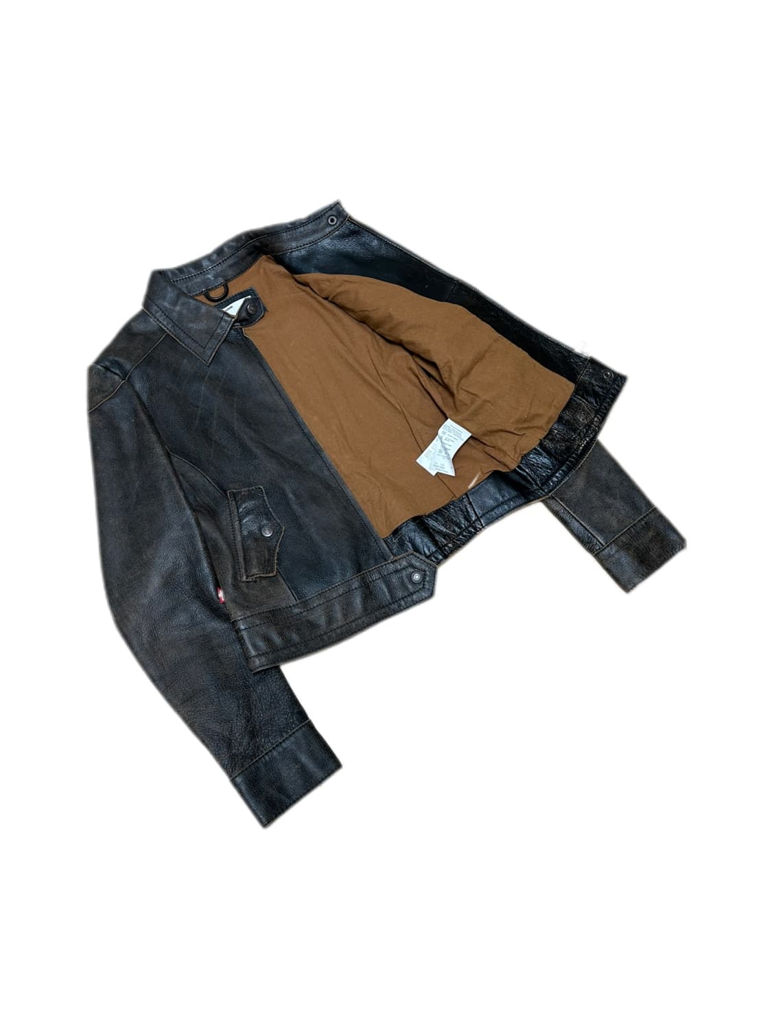 리바이스 빈티지 다크 브라운 소가죽 크롭자켓 상품이미지2