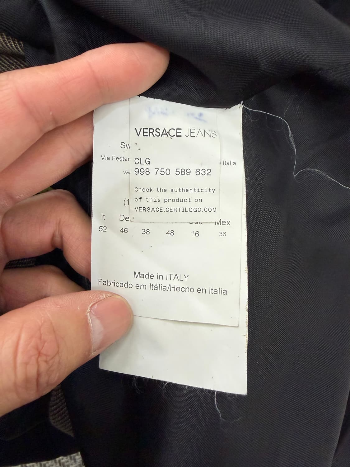 정품) 베르사체 남성 브라운 더블 브레스트 자켓 52(110) 상품이미지6