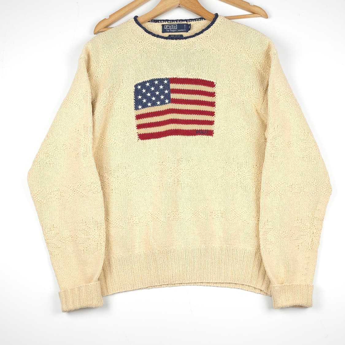 [S] 90s-00s 폴로 랄프로렌 성조기 코튼 핸드니트 상품이미지1