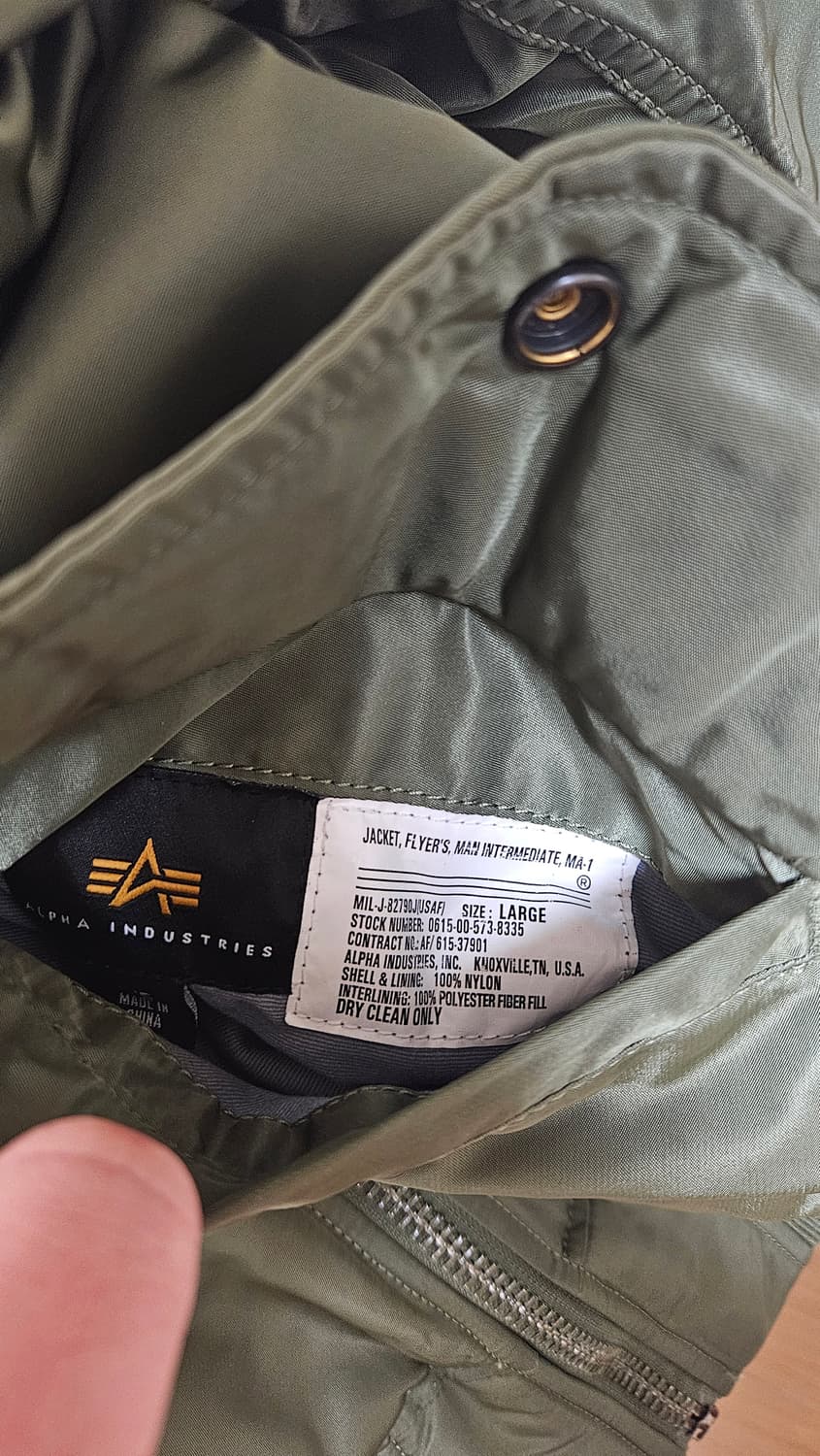 알파인더스트리 MA-1 세이지그린 L 상품이미지4