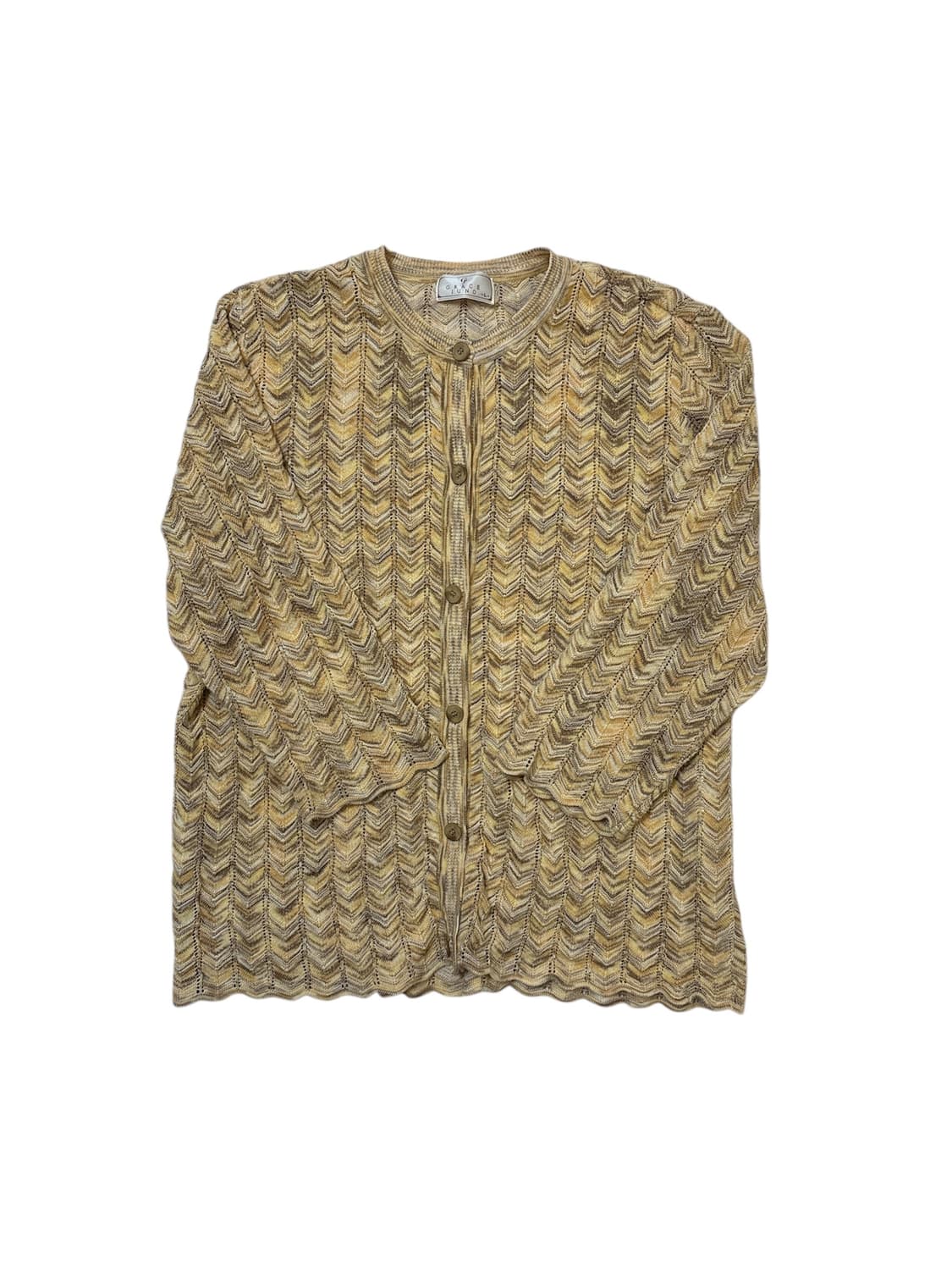 머스터드 네트 니트 7부 가디건 상품이미지4