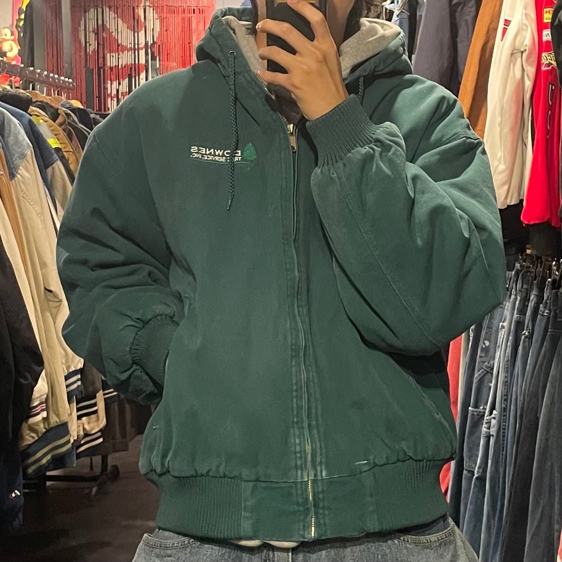[IM] Vtg 그린 후드 워크자켓 상품이미지2