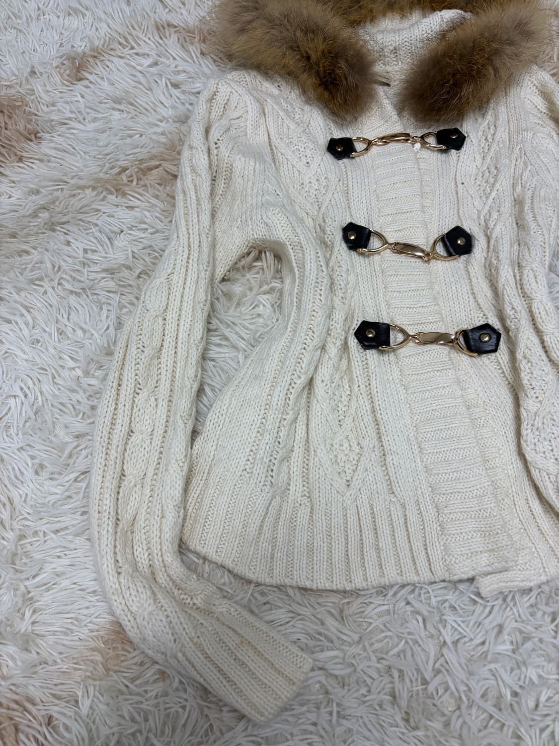 모리걸 니혼진 울프죠 니트 아우터 가디건 라떼갸루 00s 상품이미지4