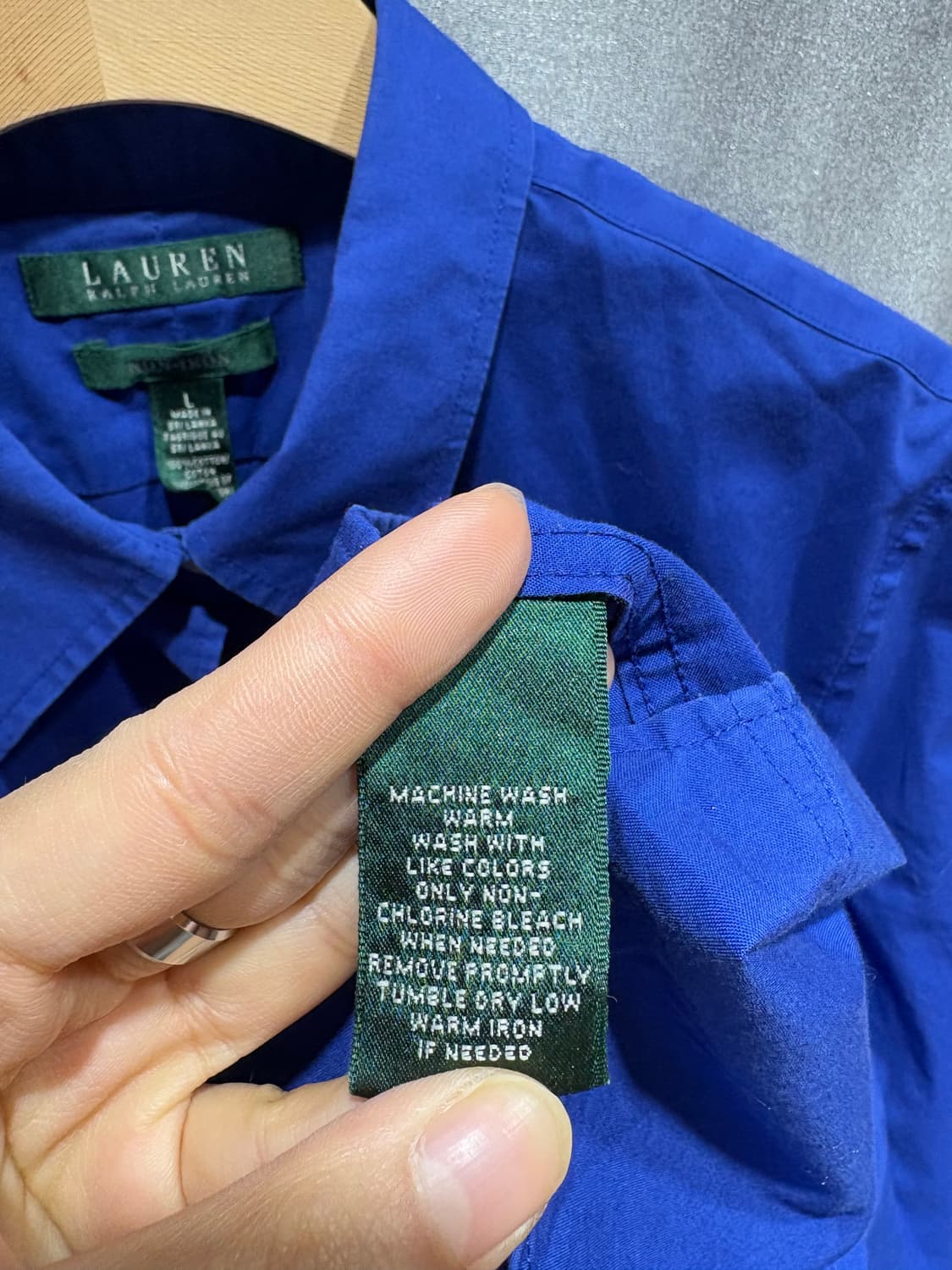 L 폴로랄프로렌 논아이론 딥블루 코튼 셔츠 상품이미지6