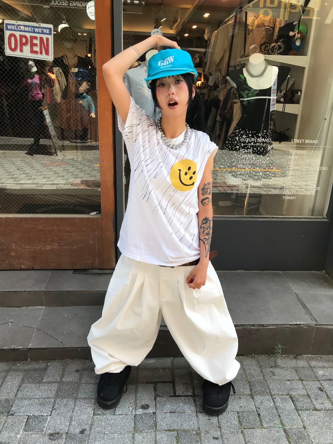< Kapital Smile Printing T-shirt >  상품이미지1
