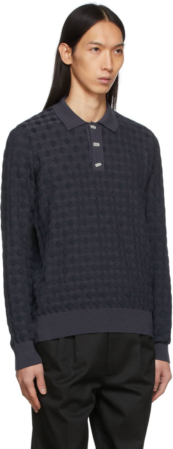 Namacheko diamond polo knit (blue) 상품이미지1