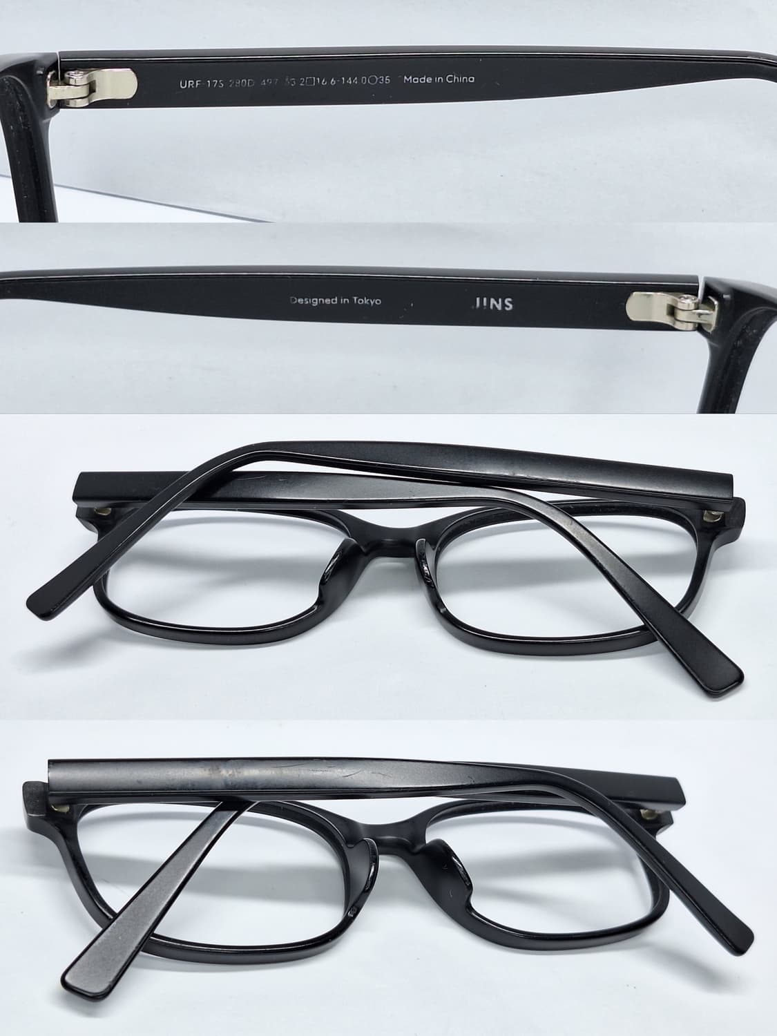 JINS 진스 URF-17S-280 메트 피니시 블랙 웰링턴 안경테 안경 상품이미지7