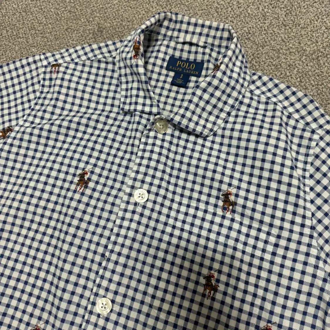 S 폴로랄프로렌 포니 패턴 체크 반팔 셔츠 상품이미지2