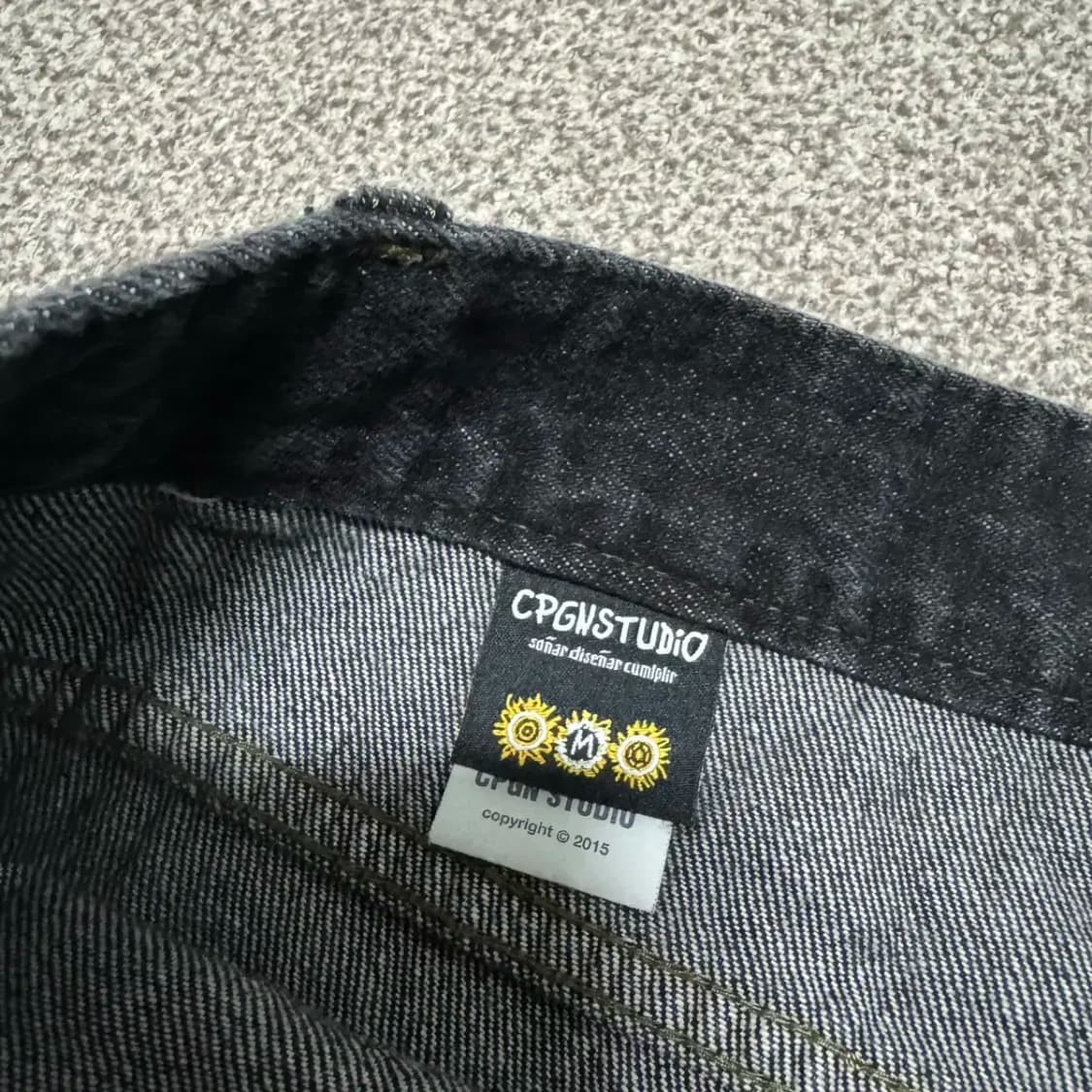 M 꼼파뇨 카고 흑청 데님 반바지 상품이미지3