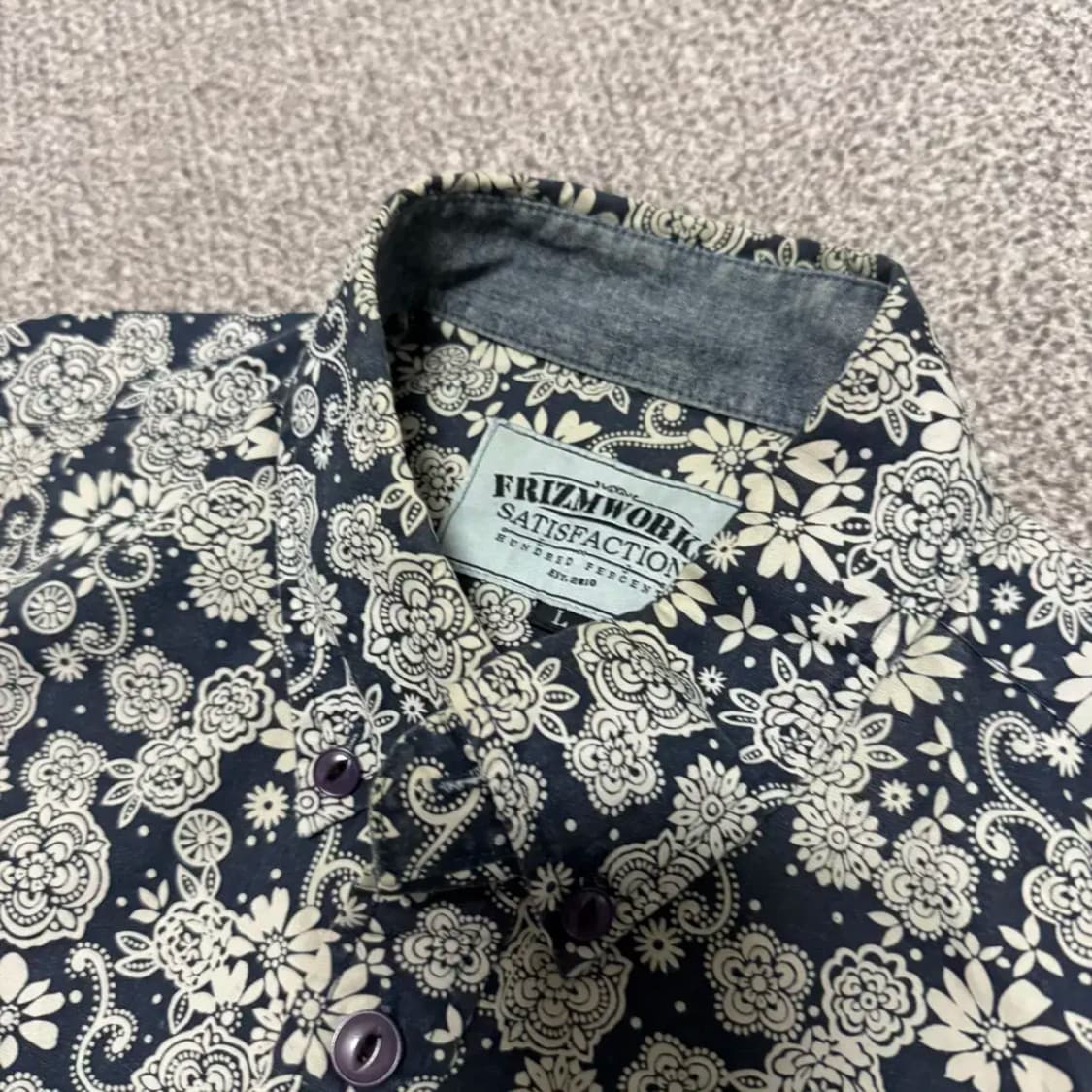 L 프리즘웍스 플라워 패턴 셔츠 남방 상품이미지5