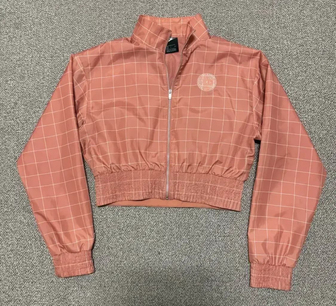 S 나이키 체크 패턴 크롭 자켓 상품이미지1