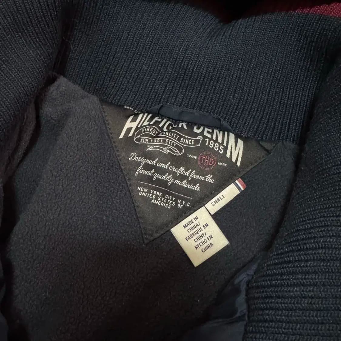 S 타미힐피거 네이비 퀼팅 후드 패딩 점퍼 상품이미지3
