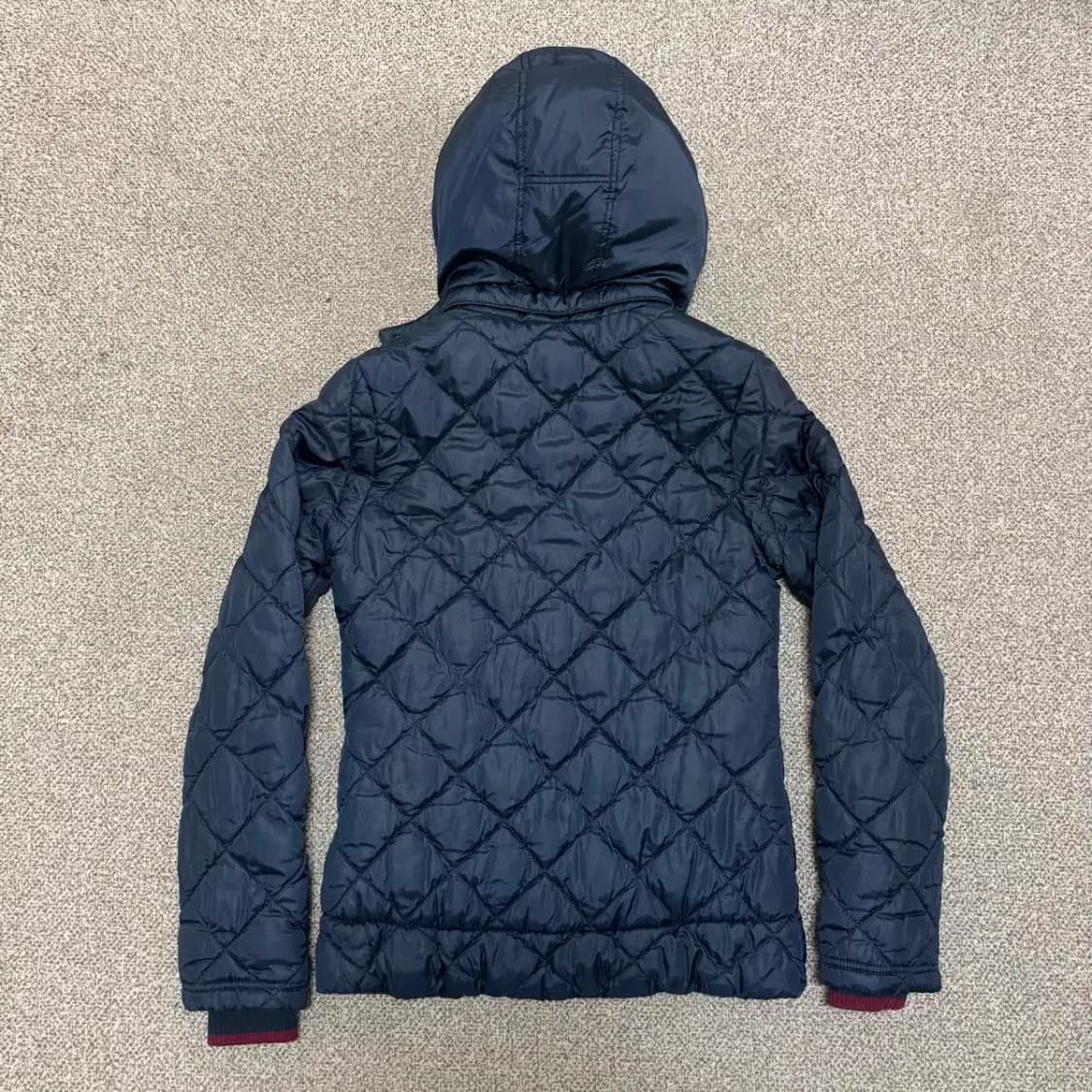 S 타미힐피거 네이비 퀼팅 후드 패딩 점퍼 상품이미지5