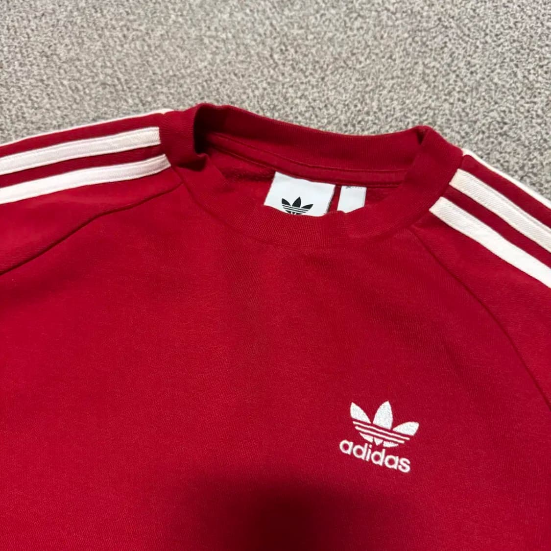 Xs 아디다스 삼선 맨투맨 레드 상품이미지2