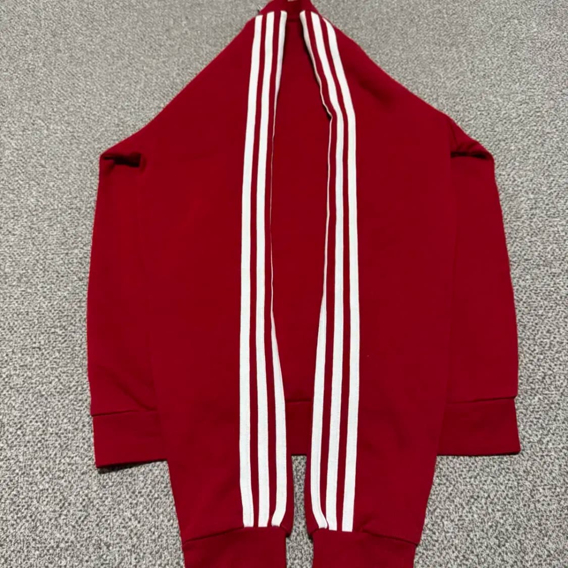 Xs 아디다스 삼선 맨투맨 레드 상품이미지6