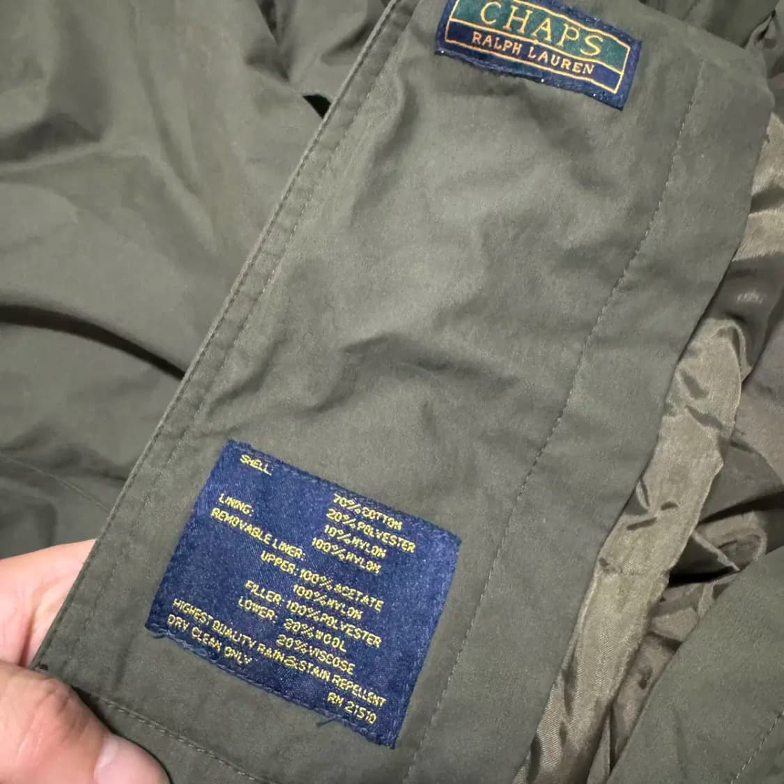 L 폴로랄프로렌 CHAPS 챕스 카키색 코트 상품이미지5