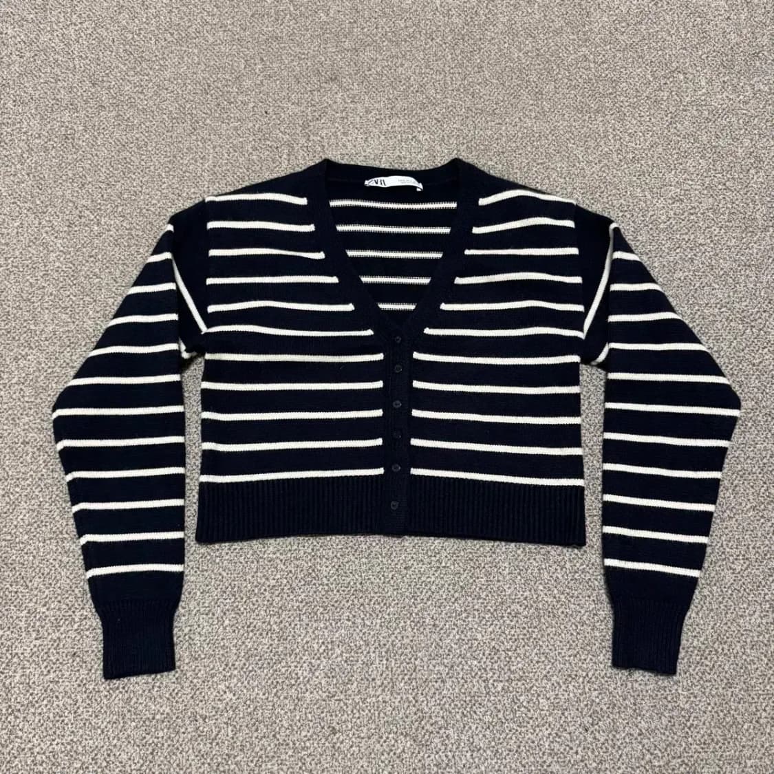 S 자라 스트라이프 크롭 가디건 여성 상품이미지1