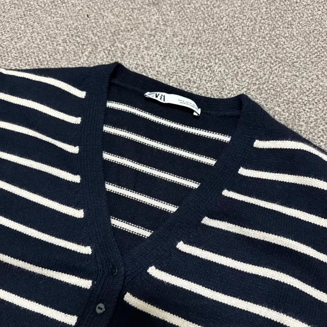 S 자라 스트라이프 크롭 가디건 여성 상품이미지2