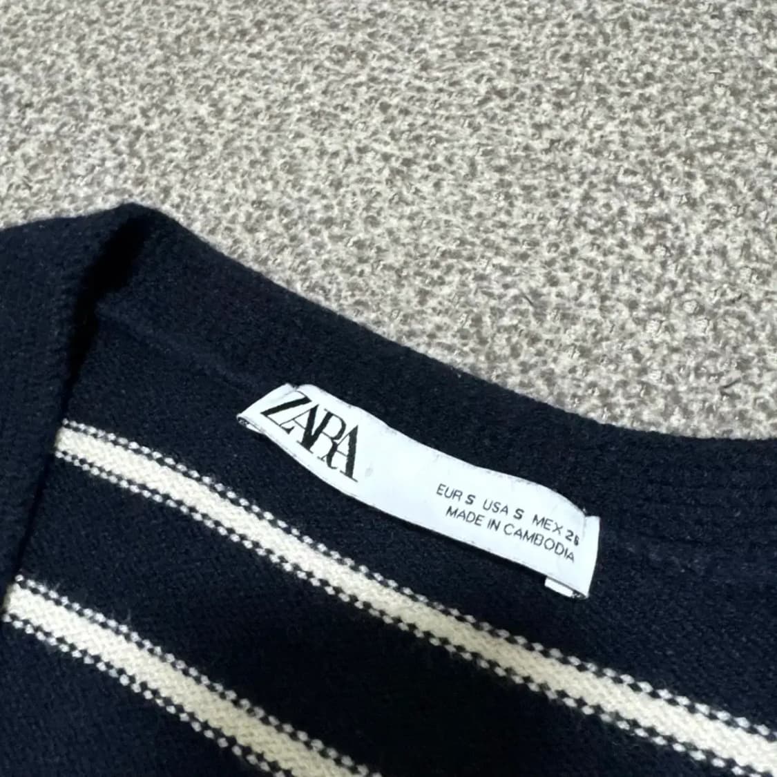 S 자라 스트라이프 크롭 가디건 여성 상품이미지3