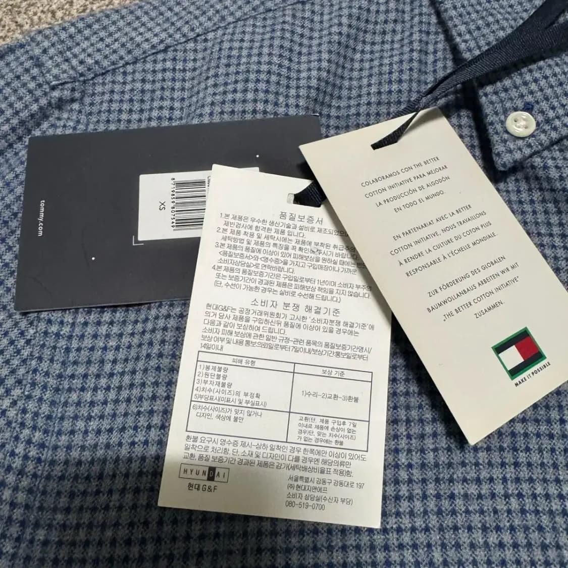 Xs 타미힐피거 체크 셔츠 상품이미지5