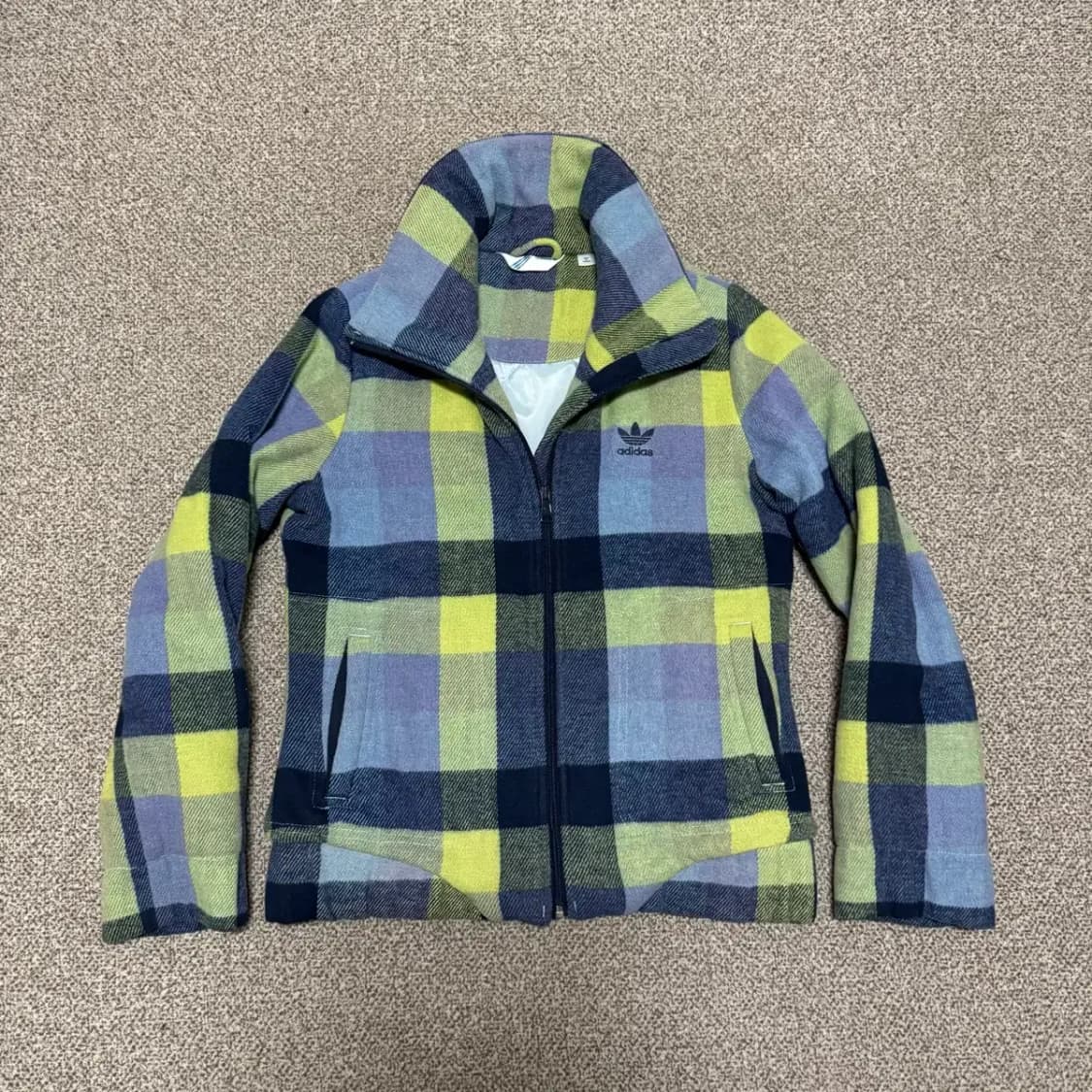 90 아디다스 체크 점퍼 여성 상품이미지1
