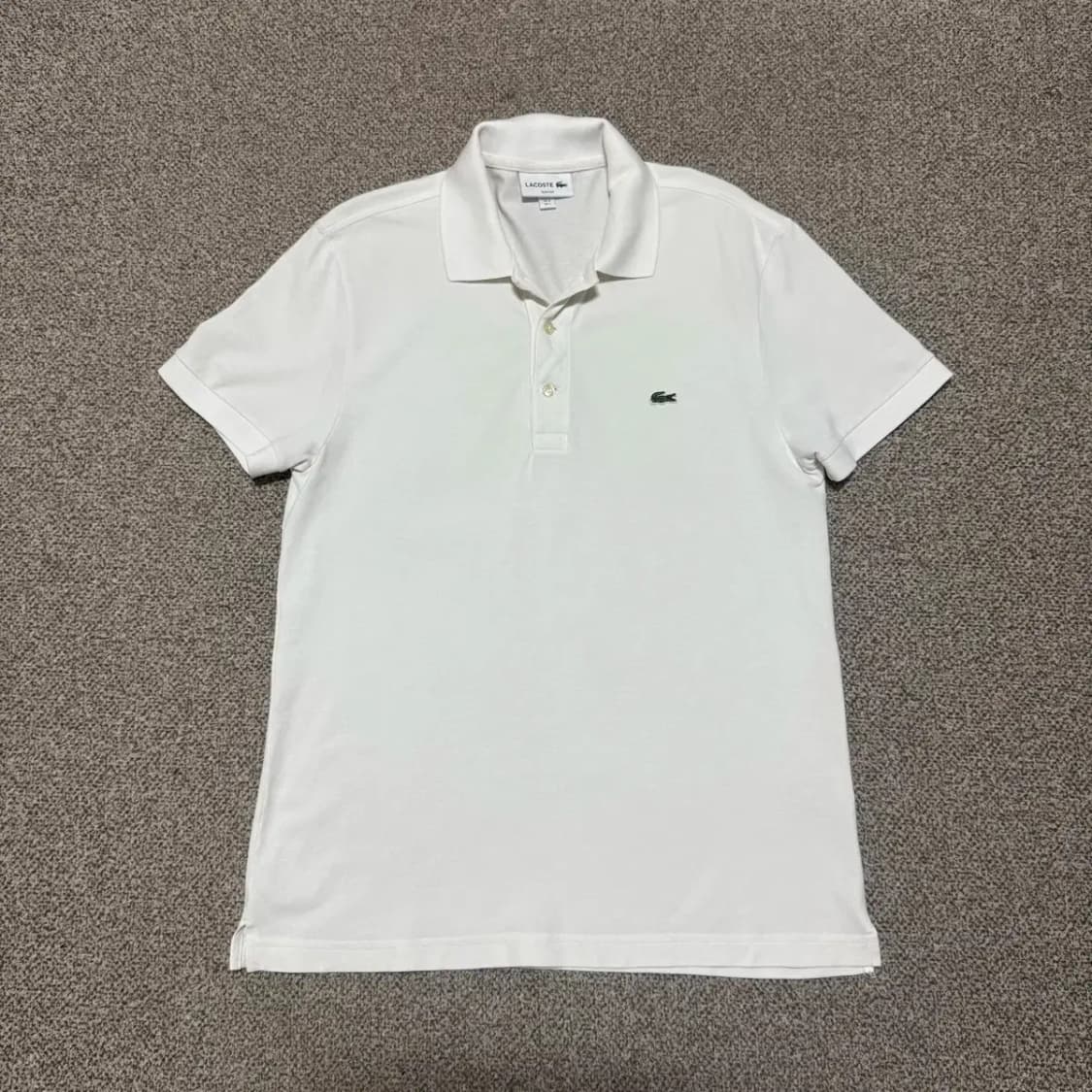 L 라코스테 화이트 반팔 카라티 상품이미지1