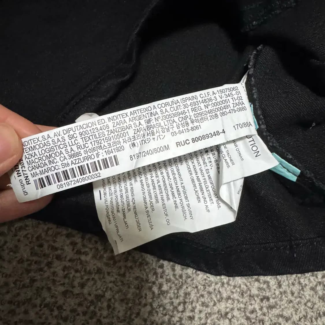 M 자라 데님 흑청 블랙 크롭 자켓 상품이미지4