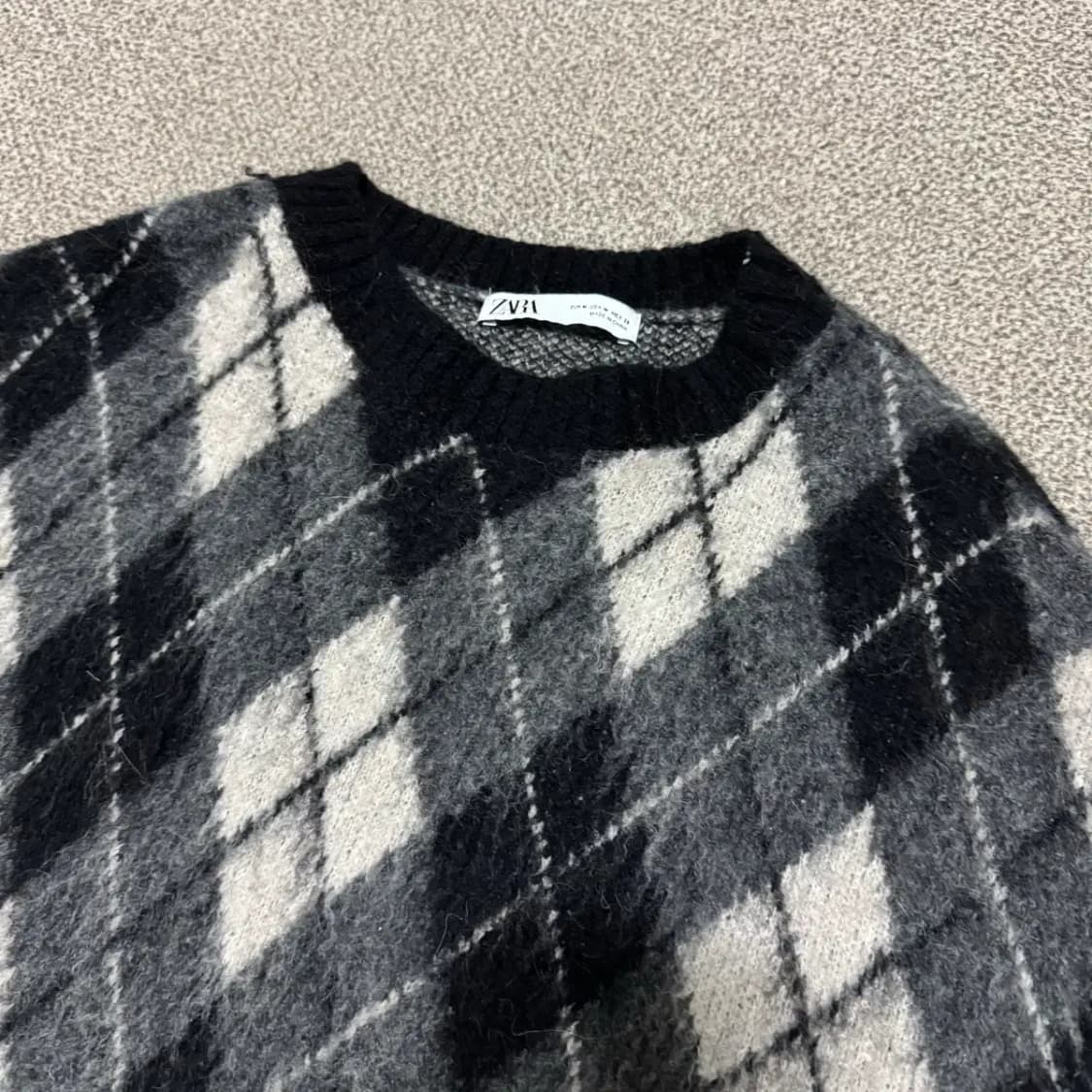 M 자라 아가일 니트 상품이미지2