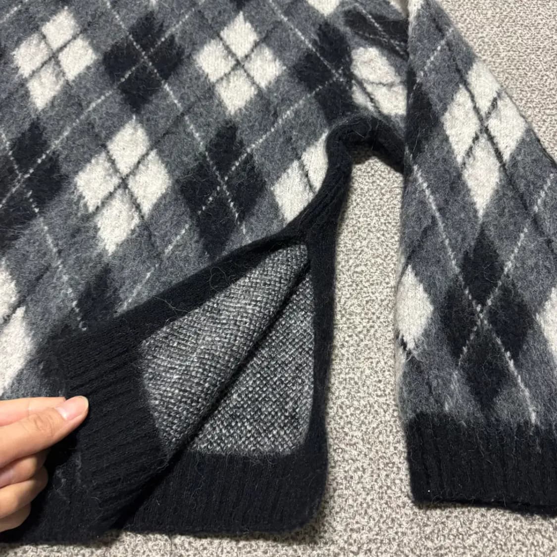 M 자라 아가일 니트 상품이미지5