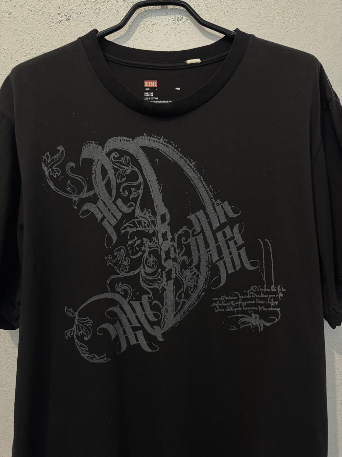 디젤 블랙 프린팅 반팔 티셔츠 상품이미지3