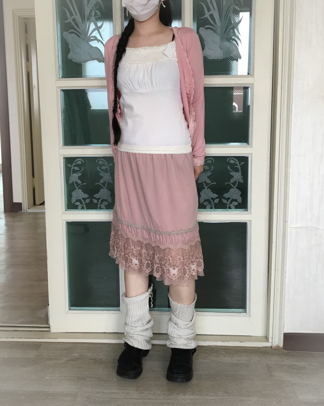 axes femme lace trimming skirt 상품이미지4
