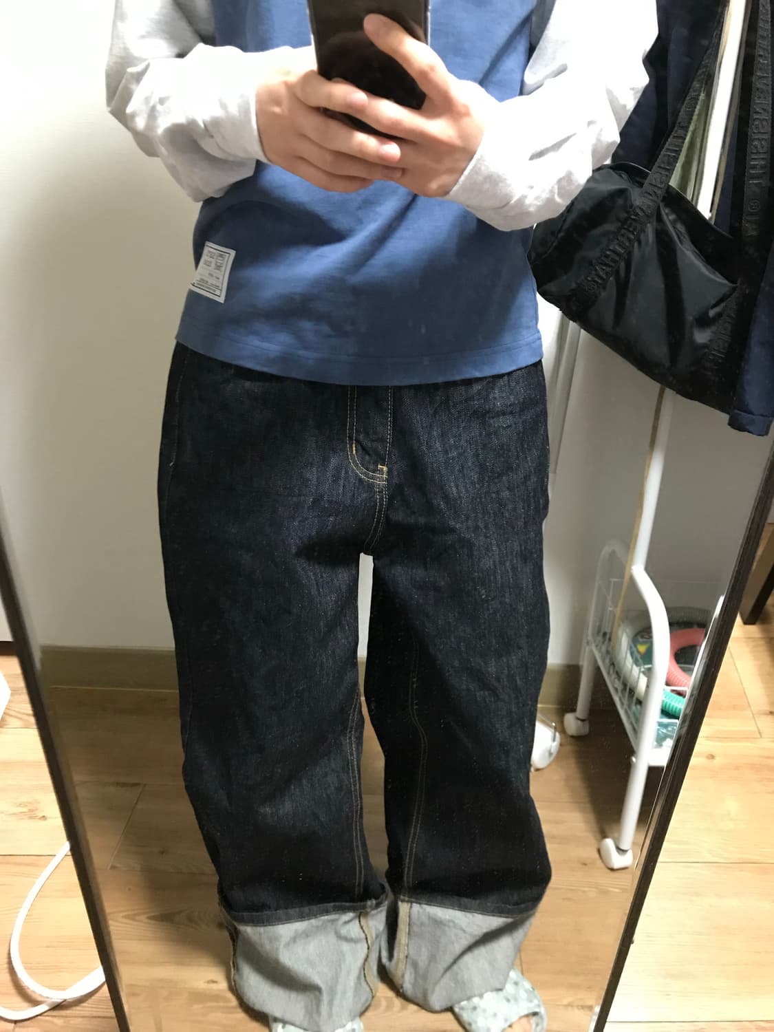 생지 롤업 데님팬츠 상품이미지2