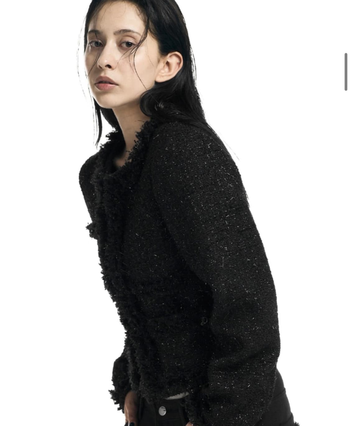 정가 26.2만 오도어 ODOR 트위드 블랙 자켓 상품이미지2