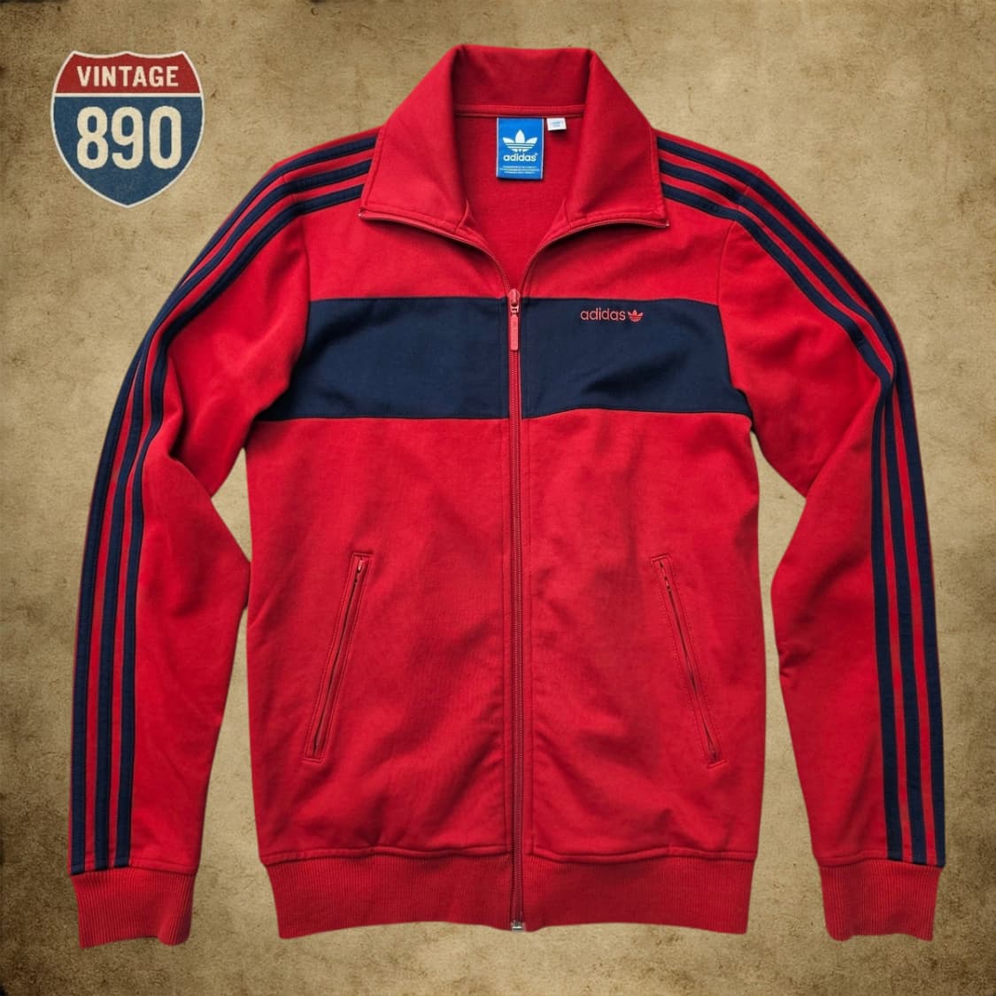 [100] adidas 아디다스 베켄바우어 버건디 집업 져지 상품이미지1