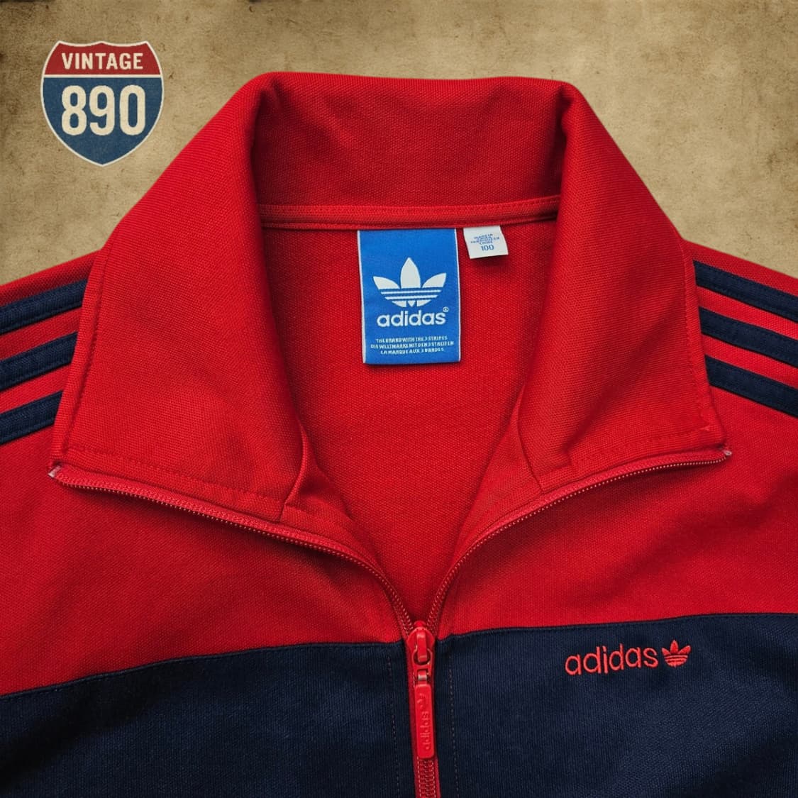 [100] adidas 아디다스 베켄바우어 버건디 집업 져지 상품이미지4