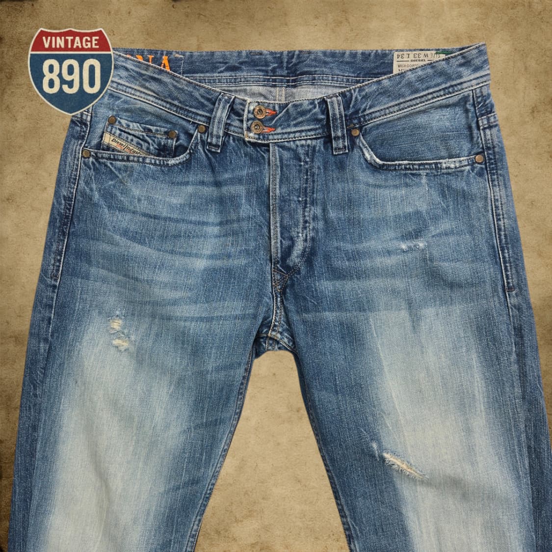 [33] DIESEL 디젤 VIKER-R-R-BOX 데미지 워싱 청바지 상품이미지2