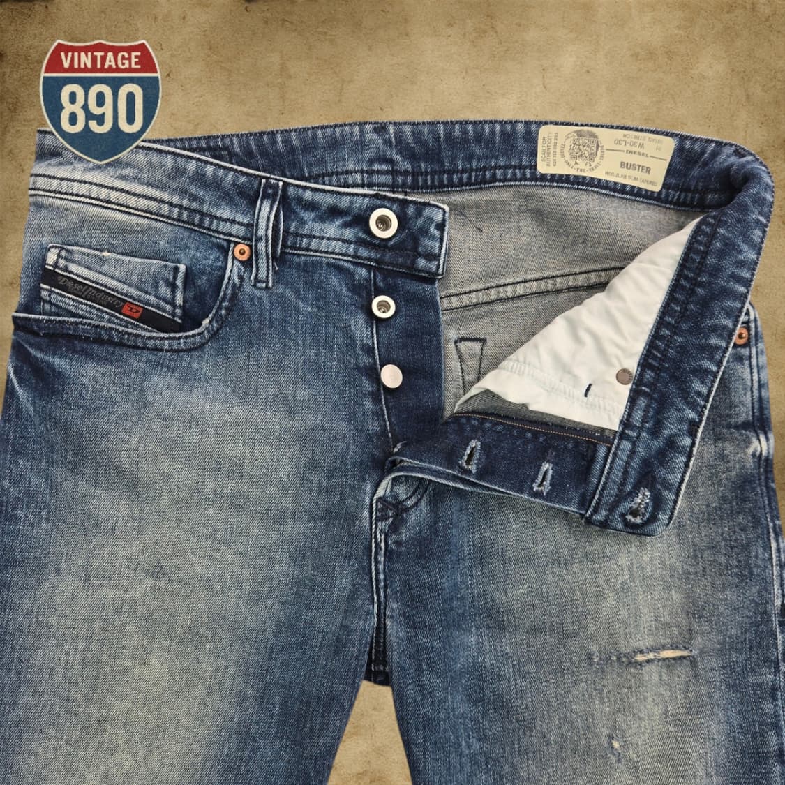 [30] DIESEL 디젤 BUSTER 데미지 워싱 청바지 상품이미지2