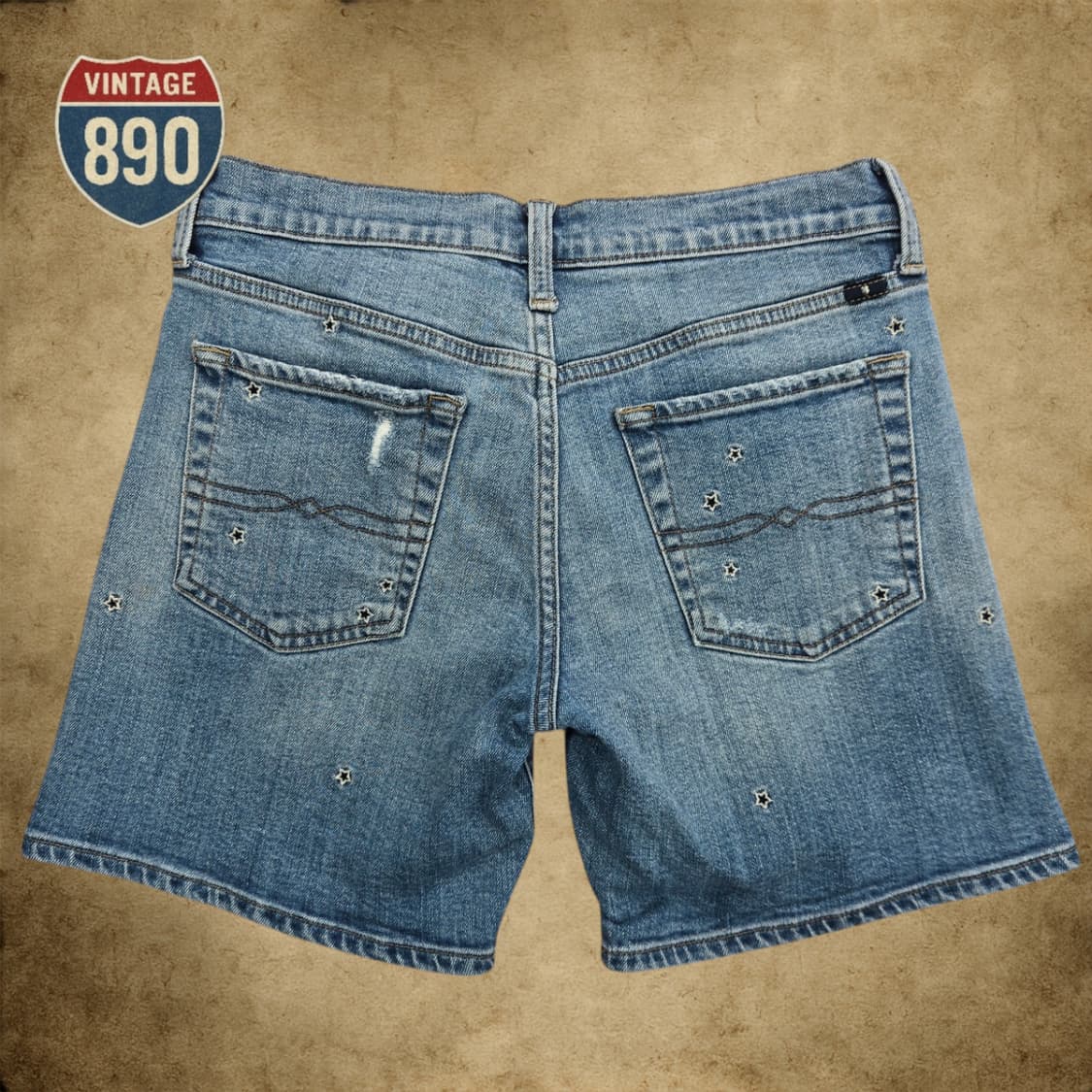 [26] LUCKY BRAND 럭키브랜드 별자수 패치 롤업 데님 반바지 상품이미지5