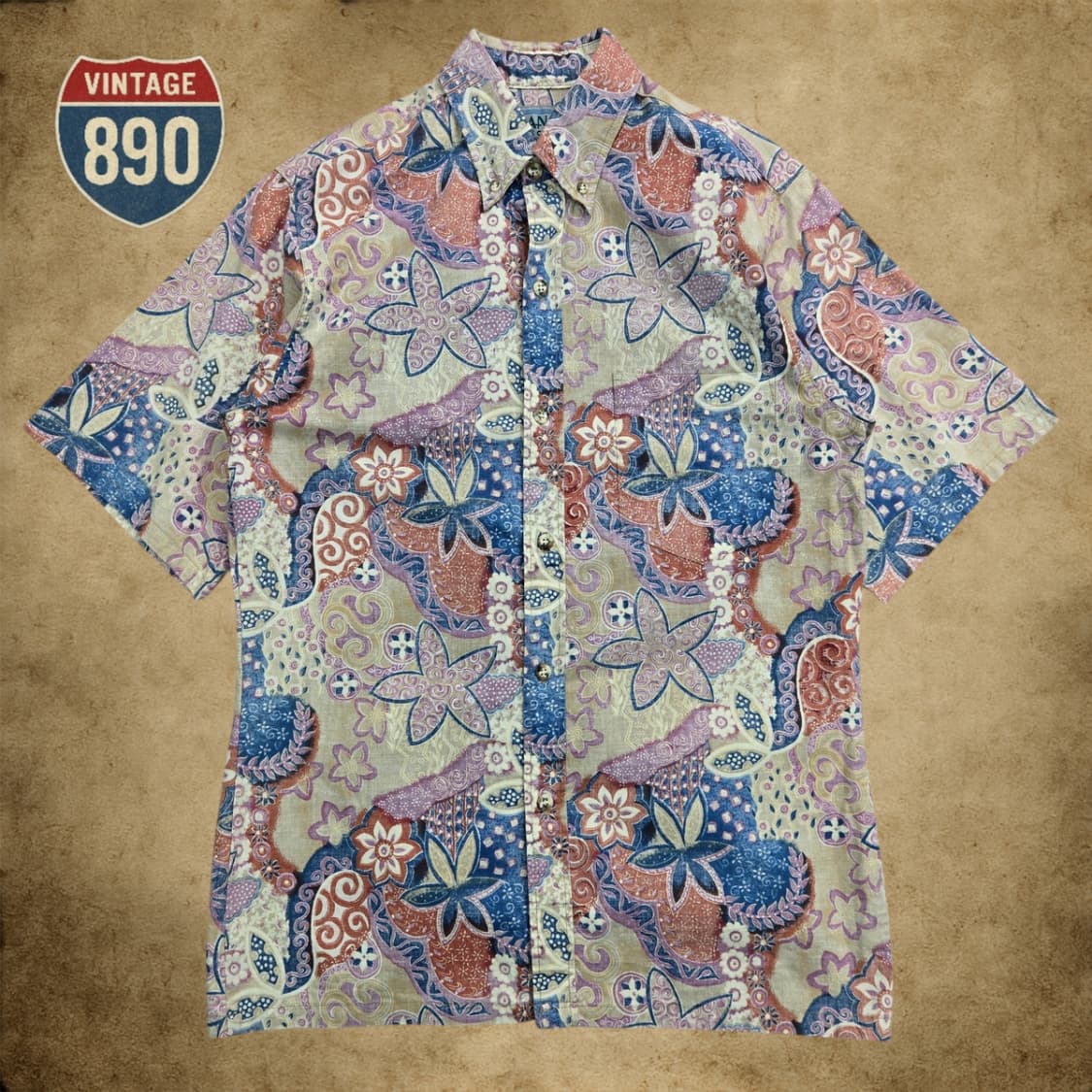 [M] MANOA 마노아 빈티지 90s 플로럴 패턴 반팔셔츠 상품이미지1