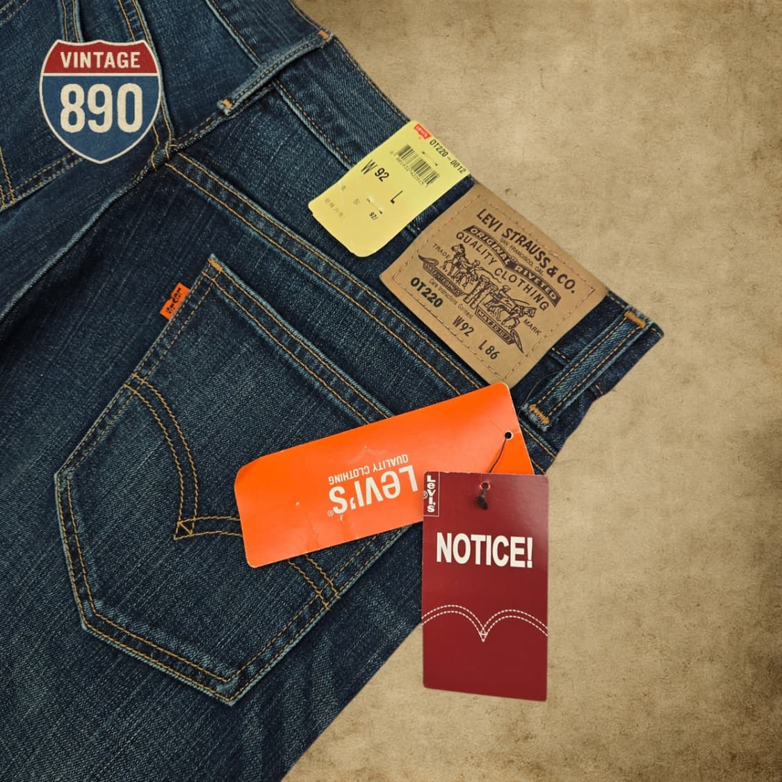 [32.5] LEVIS 리바이스 새제품 OT220 오렌지탭 중청바지 상품이미지8