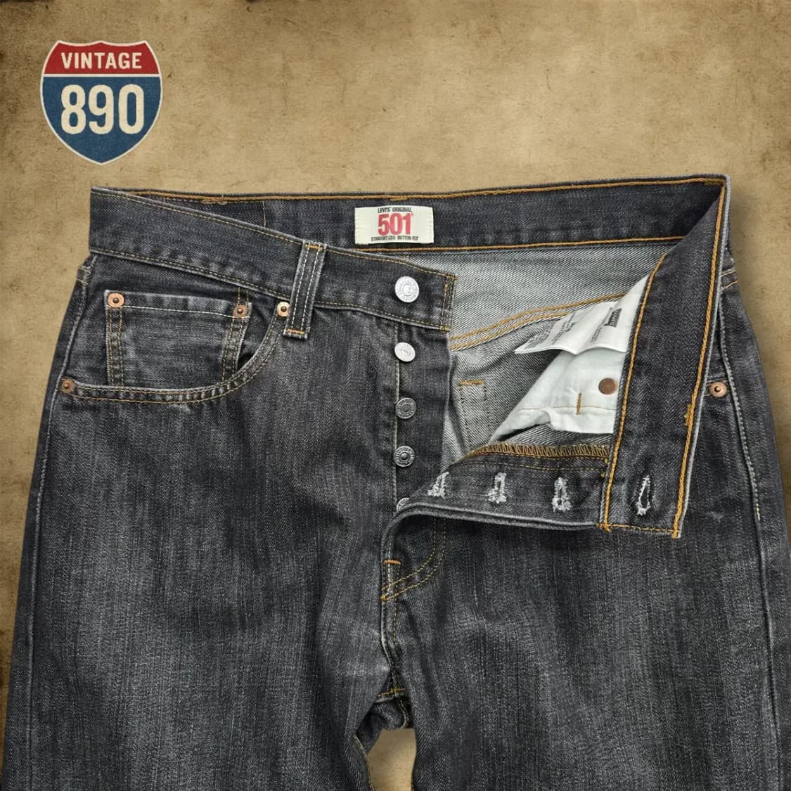 [31] LEVIS 리바이스 501 데님 흑청바지 상품이미지3