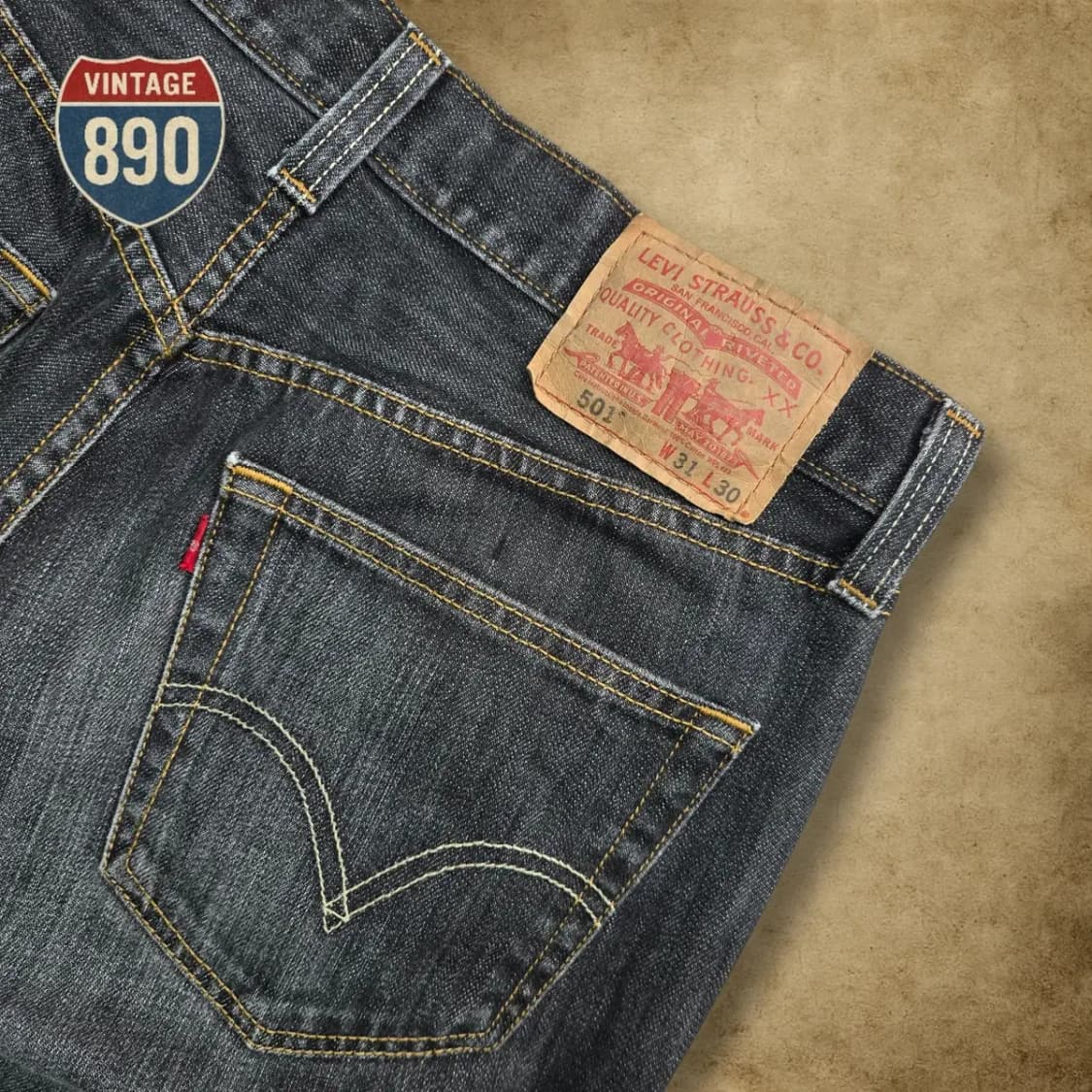 [31] LEVIS 리바이스 501 데님 흑청바지 상품이미지8