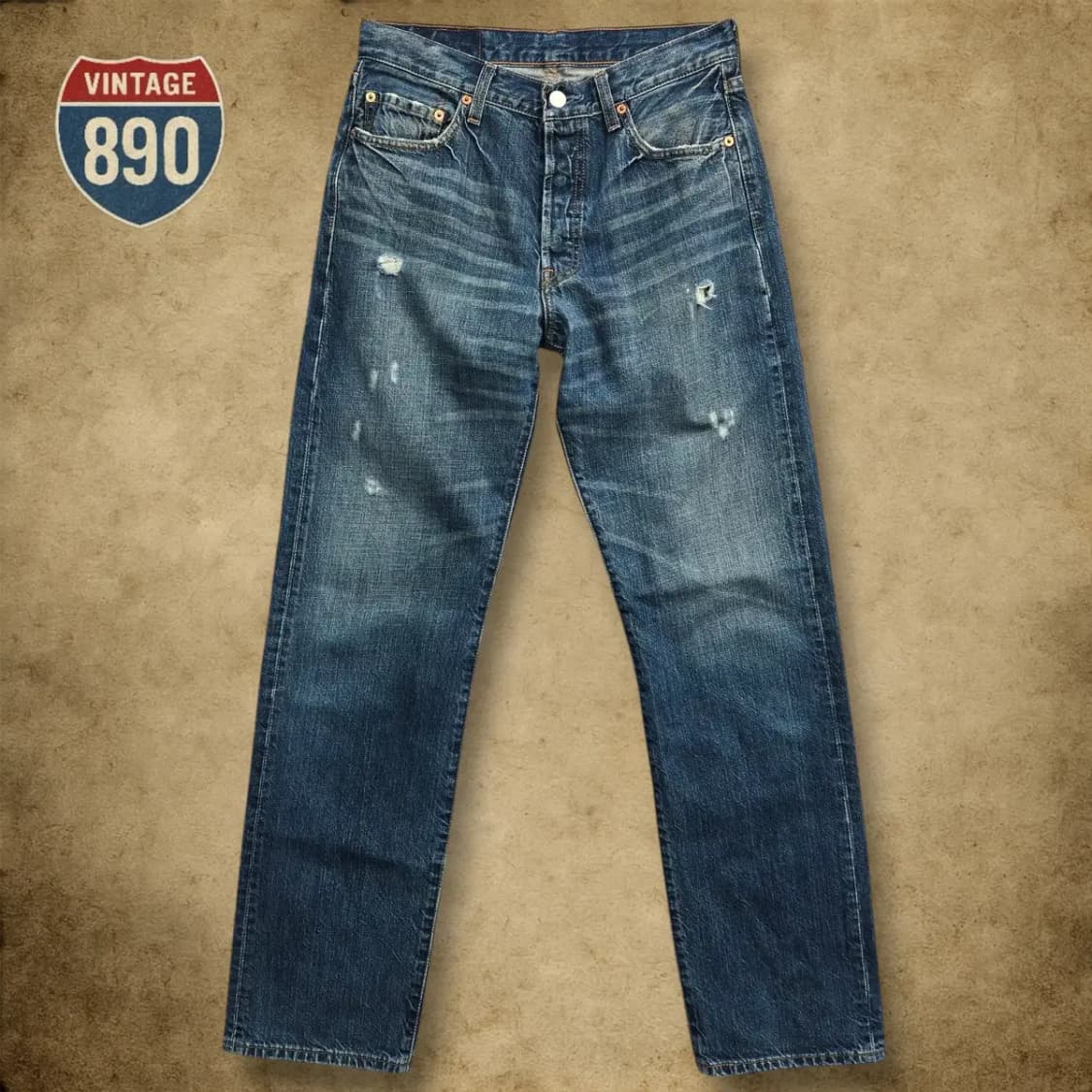 [30] LEVIS 리바이스 501 데님 데미지 중청바지 상품이미지1